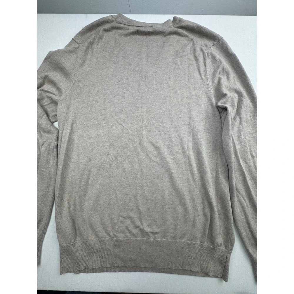 Banana Republic Beige Silk Cashmere Blend V Neck Pullover Sweater Men Size Large